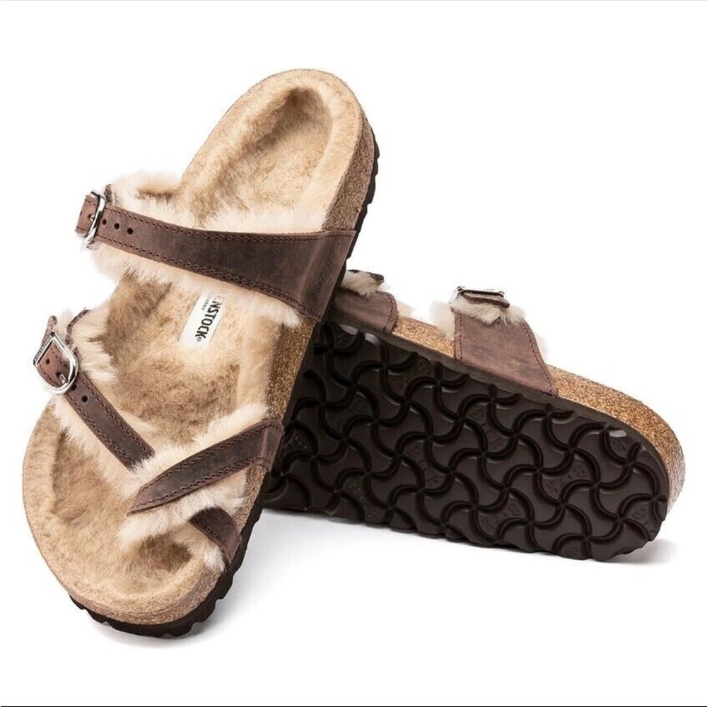 🆕 Birkenstock Shearling Leather Sandals